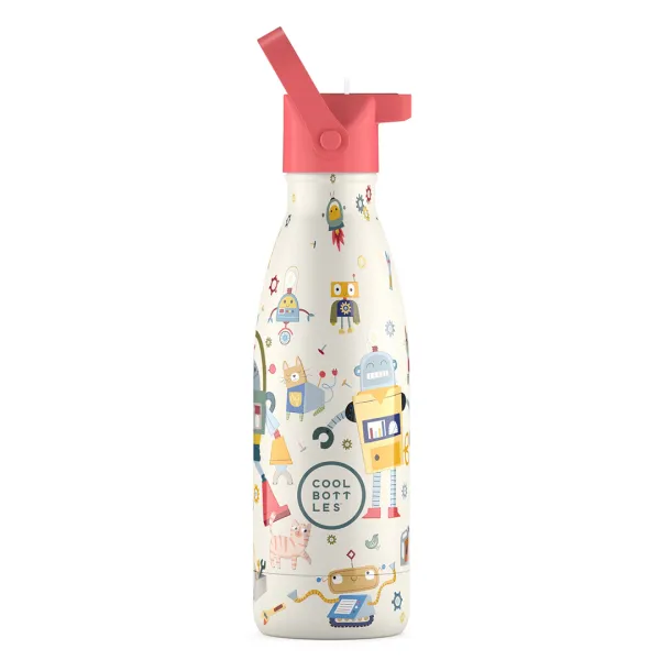 Cool Bottles Kids 350ml 兒童保溫瓶 – 混亂的機器人 🤖