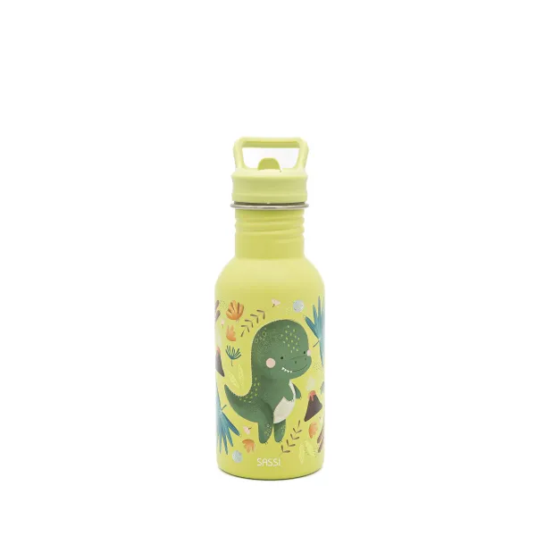SASSI Junior 兒童不鏽鋼冷水瓶 500ml｜Cracky The Dinosaur 恐龍
