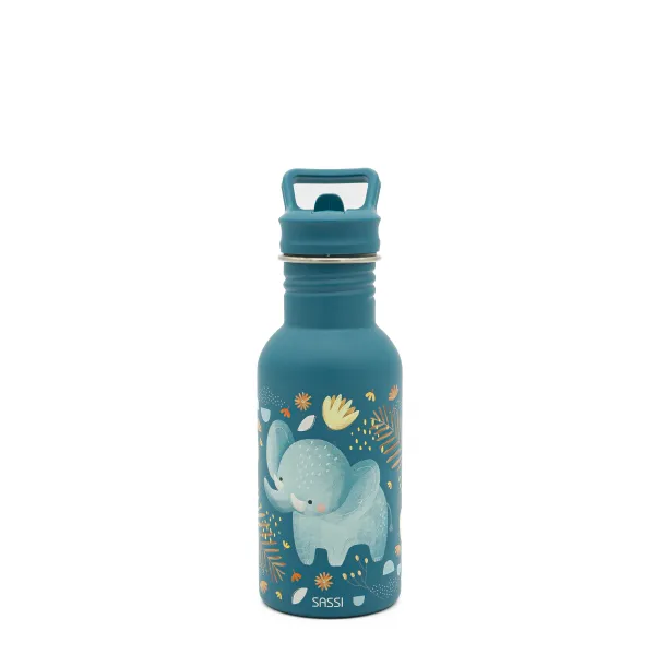 SASSI Junior 兒童不鏽鋼冷水瓶 500ml｜Chewy The Elephant 大象