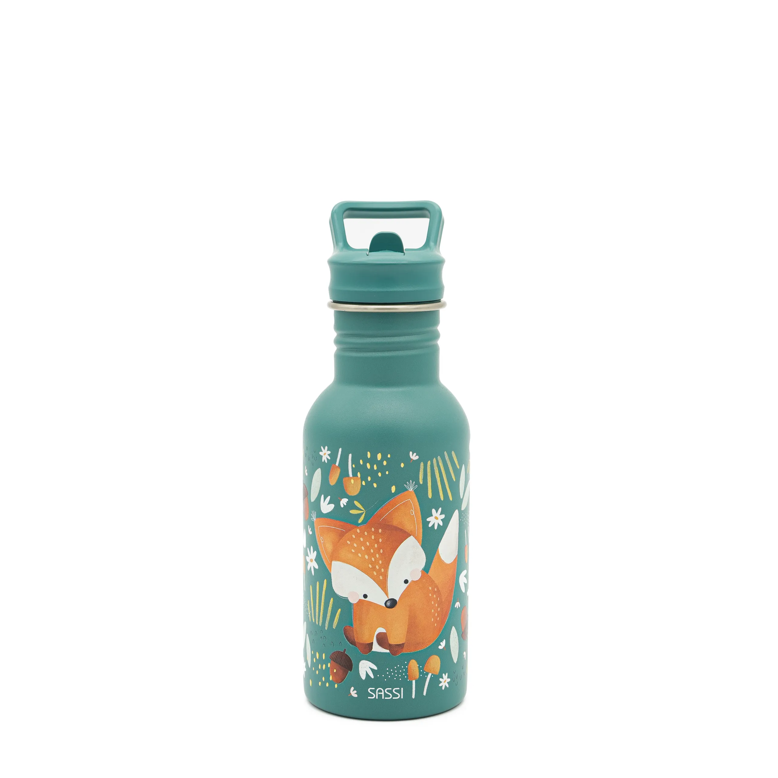 SASSI Junior 義大利設計 500ml 不鏽鋼兒童冷水瓶|Crunchy The Fox