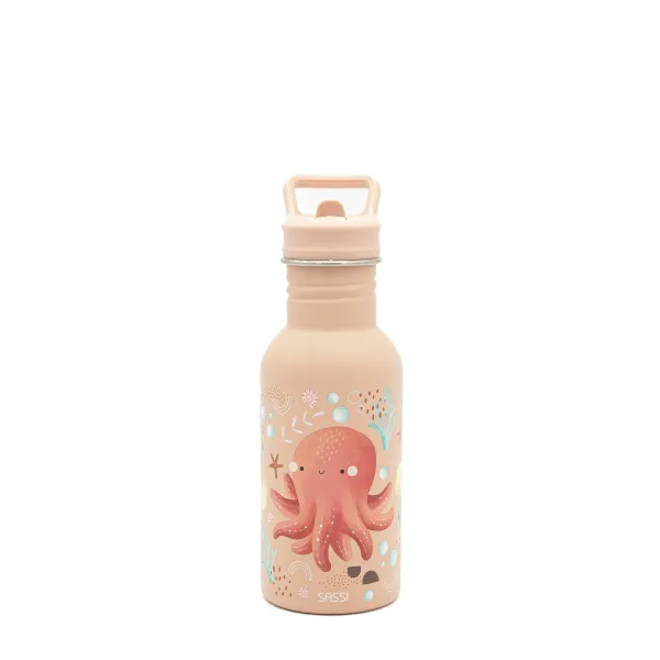 SASSI Junior 兒童不鏽鋼冷水瓶 500ml｜Slurpy The Octopus 章魚