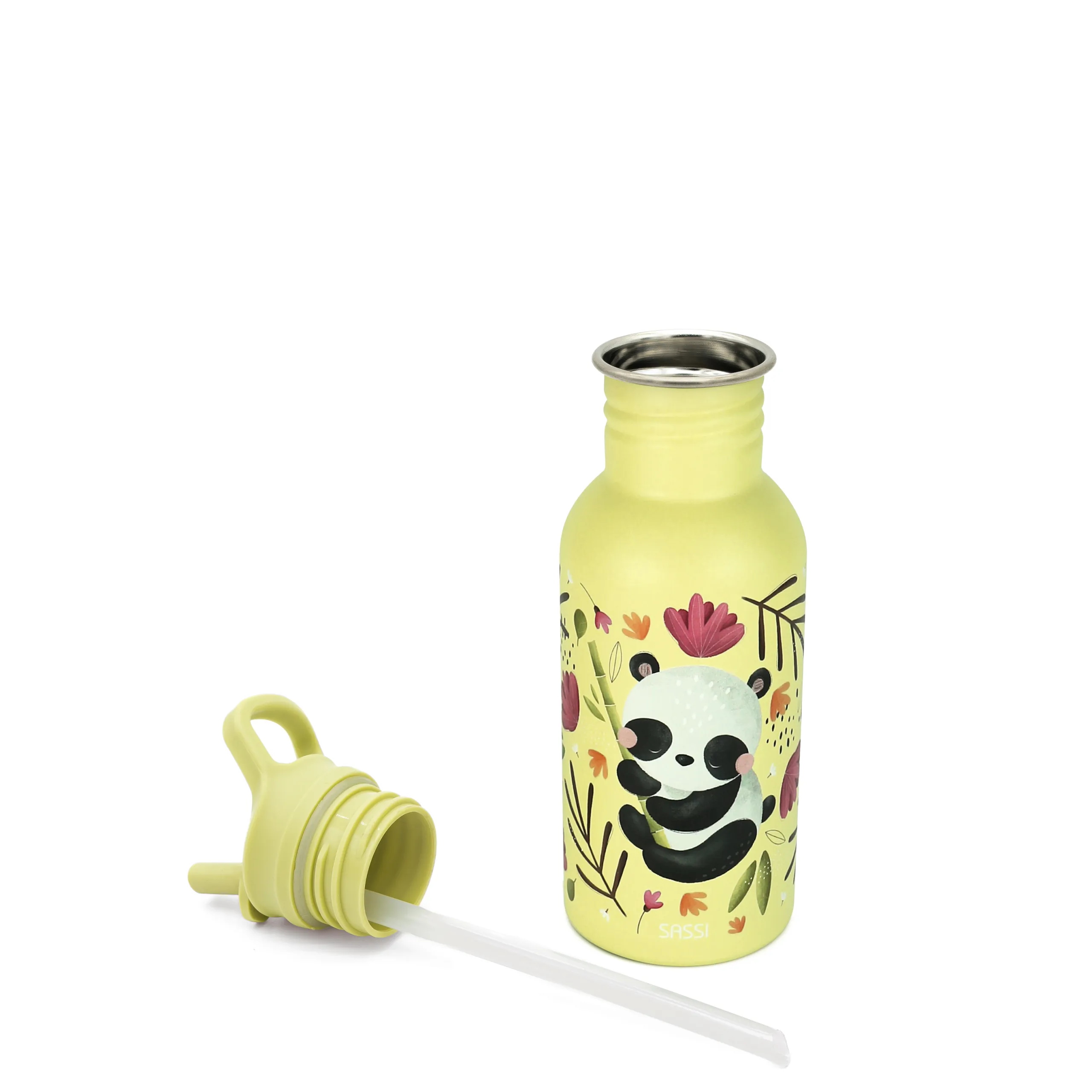 SASSI Junior 義大利設計 500ml 不鏽鋼兒童冷水瓶|Gnummy the Panda 商品圖 2