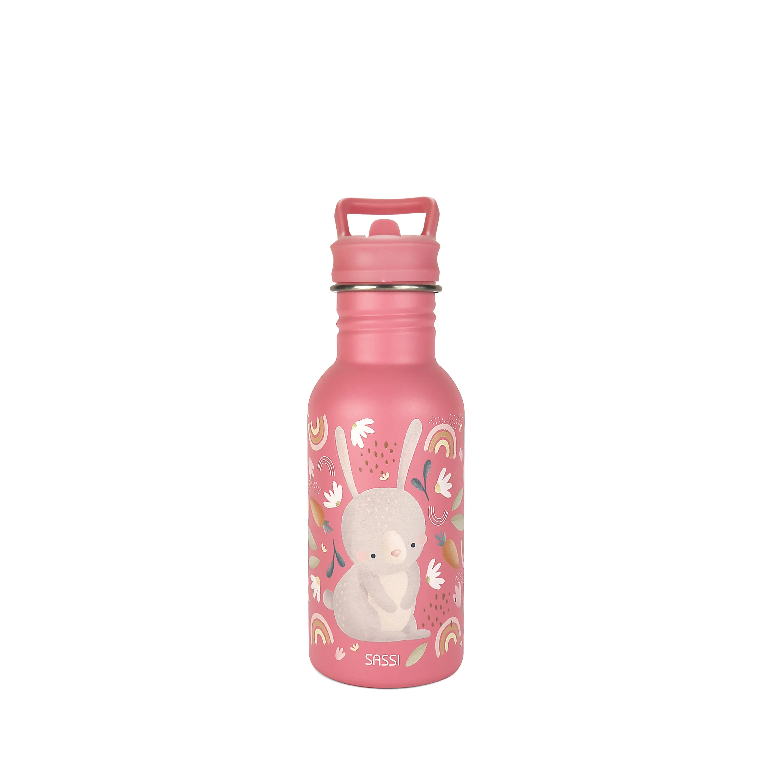 SASSI Junior 義大利設計 500ml 不鏽鋼兒童冷水瓶|Fluffy the Rabbit