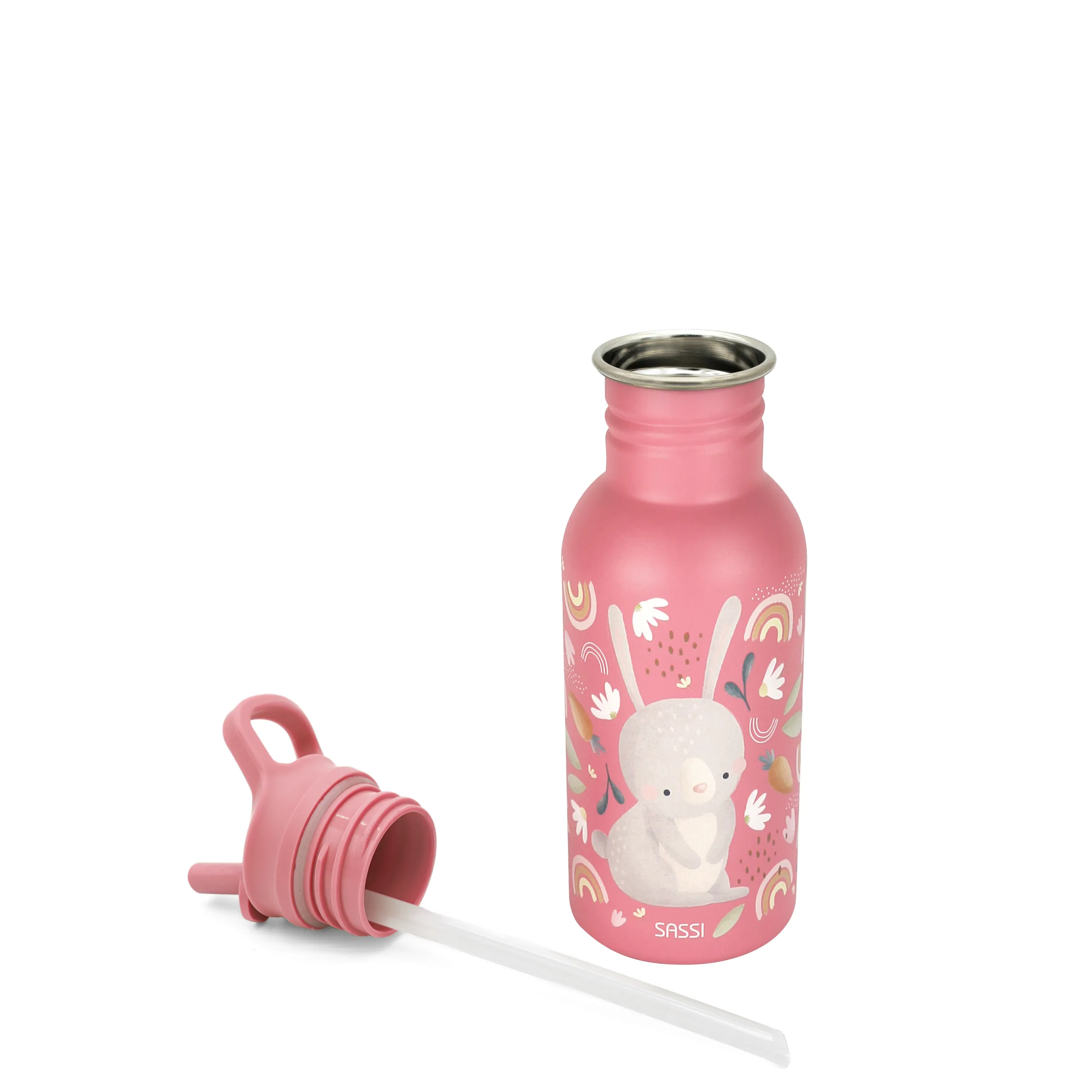 SASSI Junior 義大利設計 500ml 不鏽鋼兒童冷水瓶|Fluffy the Rabbit 商品圖 3