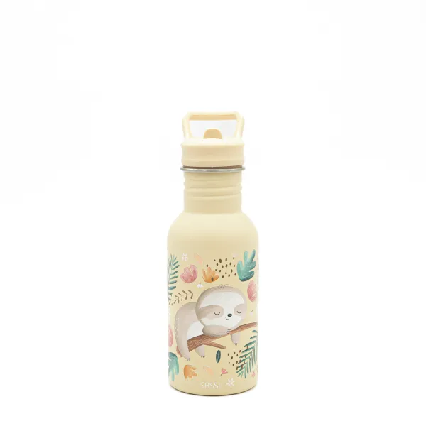 SASSI Junior 兒童不鏽鋼冷水瓶 500ml｜Gnawy The Sloth 樹懶